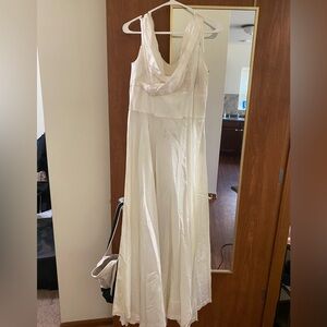 White off the shoulder wedding dress